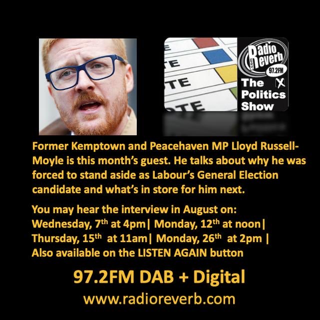 My interview with ⁦<a href="/lloyd_rm/">Lloyd Russell-Moyle 🌹🏳️‍🌈</a>⁩ will get another airing today at noon on ⁦@radioreverb⁩’s Politics Show. Get hear his take on how he was ousted by the ⁦<a href="/UKLabour/">The Labour Party</a>⁩ and what the future holds for him now