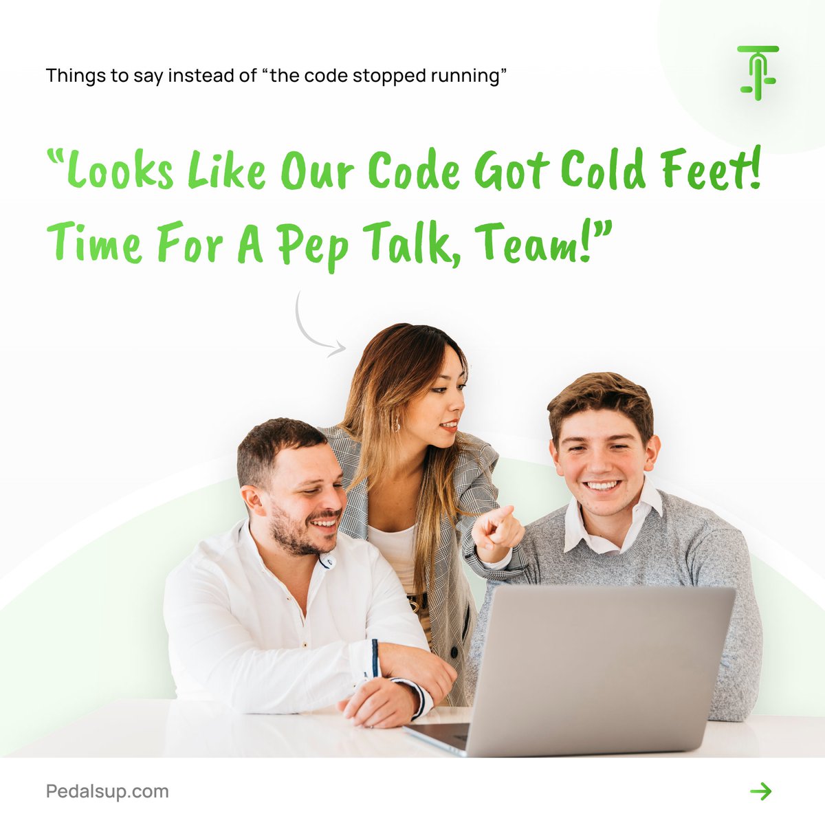 _pedalsup's tweet image. Ever found yourself staring blankly at your code, wondering what went wrong? We've all been there. Swipe through for some classic developer humor to lighten the mood. Remember, even the best programmers have bugs in their code.
#pedalsup #codinghumor #debug #softwarecompany