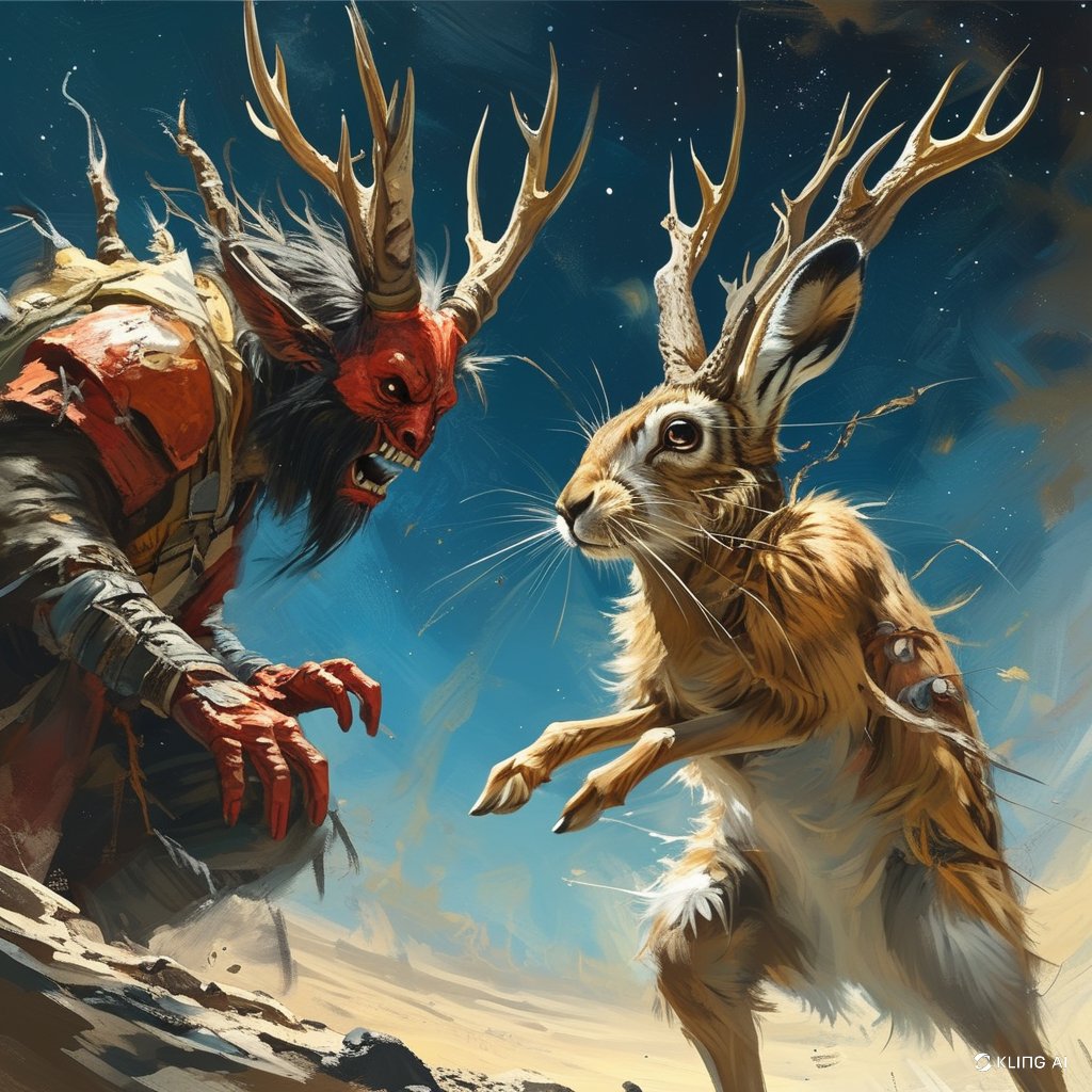 Kathlee22953713's tweet photo. Space Jackalope hops through dimensions! Waylon's AI-crafted jackalope images blend myth, sci-fi, and pure imagination. #AIArt #AIArtwork #CrypticCreatures https://t.co/Ehn4gYus79