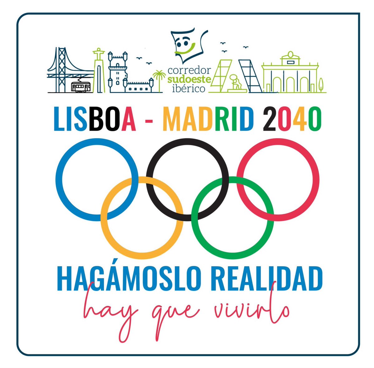 En apoyo de una candidatura conjunta de Madrid y Lisboa para los Juegos Olímpicos 2040 
COMPÁRTELO!