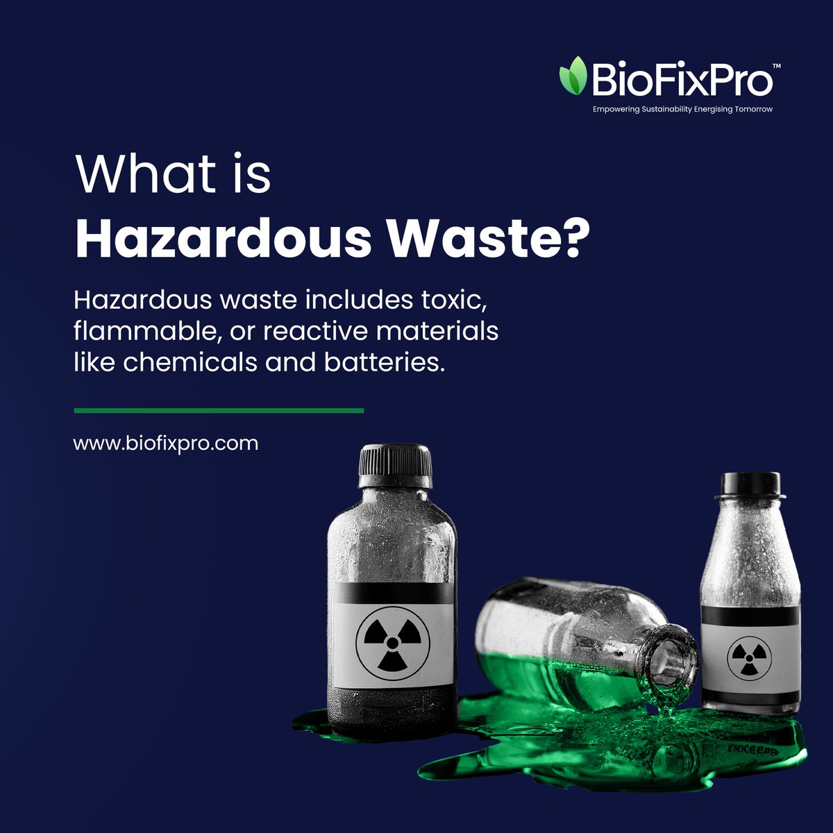 BioFixPro's tweet image. Turning hazardous waste into safe solutions. BioFixPro leads the way in waste-wise management. 🌱 #WasteWise #LikeBioFixPro