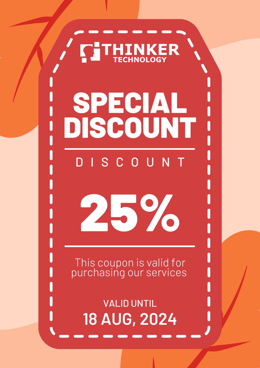Thinker Technology Announces Special Discount on All Services for Independence Day Week

more details: thinker-technology.com

#special #specialdiscount #IndependenceDay2024 #IndependenceDaySpecial #services #thinkertechnology