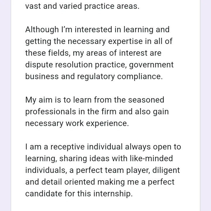 i_amrajee's tweet image. I am hopeful that this application will be considered, and I'll have the opportunity to learn and gain  experience from the seasoned professionals at @OmaplexLaw_Firm

#ovip
#virtualinternship
#lawstudents