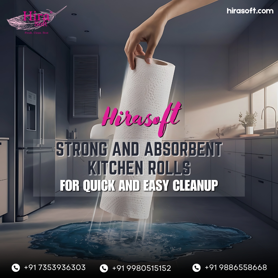 HirasoftInfo's tweet image. Hira Soft's kitchen rolls are your go-to for quick and easy cleanup! 

Contact us at +91 7353936303, +91 9980515152, or +91 9886558668
Visit: hirasoft.co.in

#KitchenRolls #QuickCleanup #AbsorbentPapers #HomeCleaning #CleaningEssentials #StrongAndAbsorbent #KitchenHacks