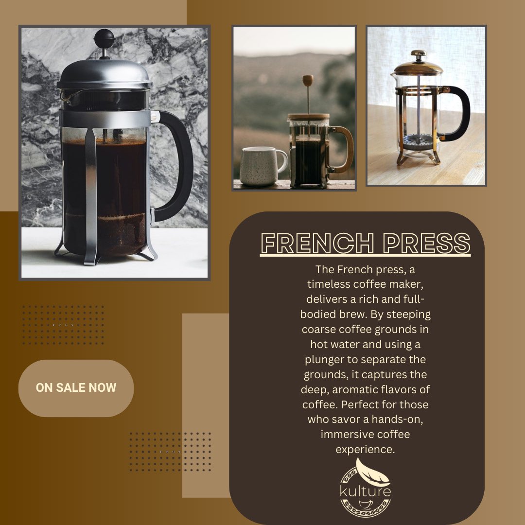 kultureugcoffee's tweet photo. Did you know its called a French Press? Coffee for beginners, must have. https://t.co/zfb8iUTEDn