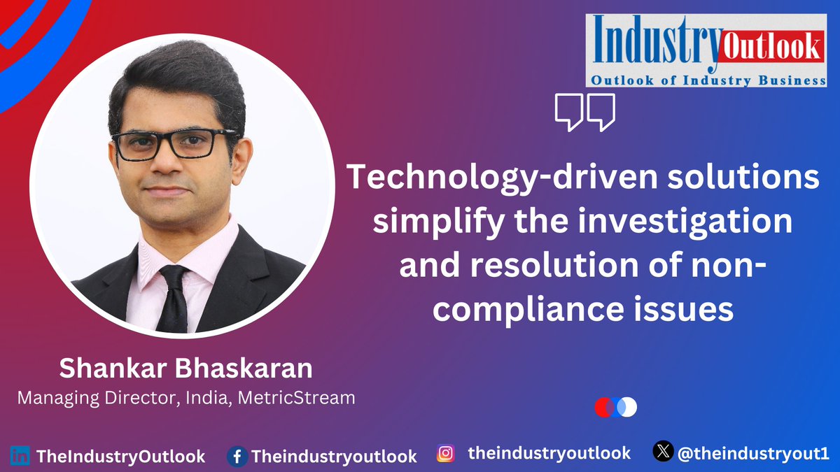 theindustryout1's tweet image. Strengthening Compliance Programs in a Complex Regulatory Landscape

Shankar Bhaskaran, Managing Director, India, @MetricStream

Read more: qrcd.org/6Idq

#SecuritiesandExchangeBoardofIndia #complianceframework #financialfirms #softwaresolutions #Techadvancements