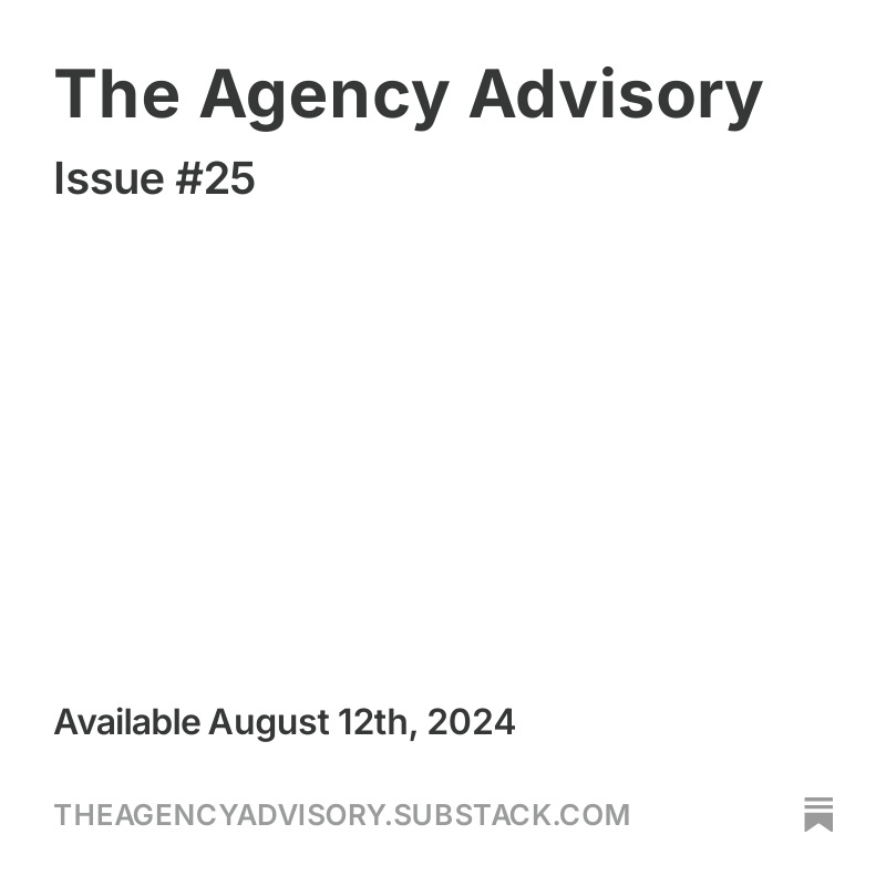 Westofcenter's tweet photo. Today's edition of The Agency Advisory goes live in an hour - you can subscribe now by clicking:

https://t.co/wy2i0jskrg https://t.co/xXIRX2of3i