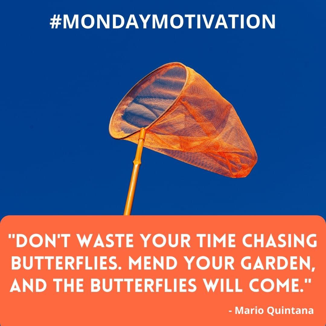 #mondaymotivation 

Such a beautiful statement that reminds me to just keep working on myself and not to try and force my way or my will where it doesn't belong.
❤️
What butterflies are you chasing?

#authenticself #selfimprovement #growingandlearning