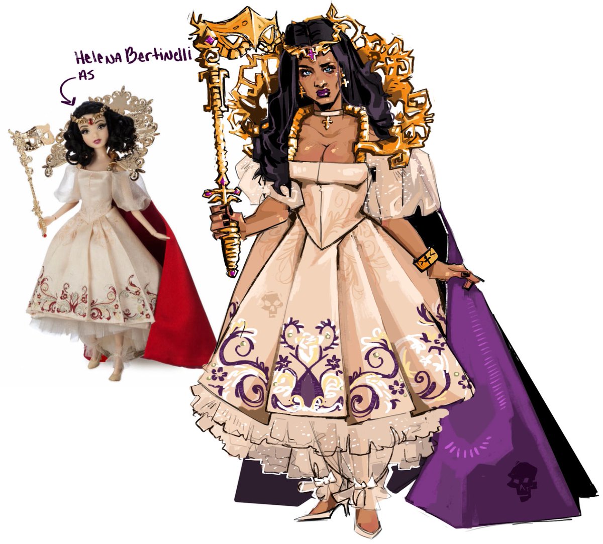 Helena Bertinelli as a Disney Designer Doll

I got super inspired seeing a TikTok of the new dolls and was like…what if….what if I made Huntress into her.

And now I have a super big DC girl as designer dolls series planned to draw 
#DC