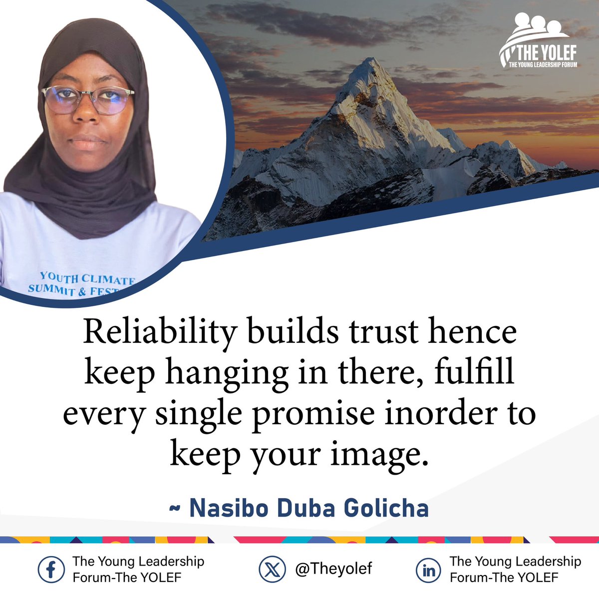 The Young Leadership Forum (@theyolef) on Twitter photo Relaibility builds trust. The question is can they rely on you ?
#LeadersTalkSeries
<a href="/NasiboDuba/">Nasibo Duba Golicha</a> <a href="/desire_ati52450/">Atim Desire</a> <a href="/SozoJesca/">Jesca Sozo</a> <a href="/johnpeteramalai/">John Peter Ama</a> <a href="/dodi_ug/">Daughter's of Dorcas Initiative</a> Relaibility builds trust. The question is can they rely on you ?
#LeadersTalkSeries
<a href="/NasiboDuba/">Nasibo Duba Golicha</a> <a href="/desire_ati52450/">Atim Desire</a> <a href="/SozoJesca/">Jesca Sozo</a> <a href="/johnpeteramalai/">John Peter Ama</a> <a href="/dodi_ug/">Daughter's of Dorcas Initiative</a>