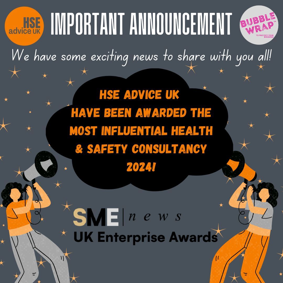 📣  We have an important announcement 📣  

SME News Magazine have revealed the winners of this year’s UK Enterprise Awards, and we  have been named Most Influential Health &amp; Safety Consultancy 2024 – Lancashire! 🏆

#UKEnterpriseAwards #HealthAndSafety #AwardWinners #SME #HSE
