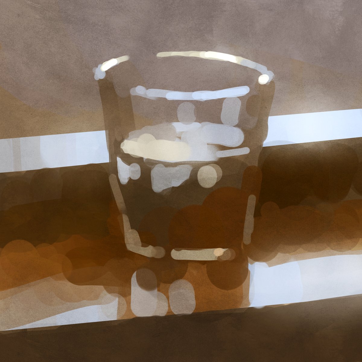 先月くらいに描いたスケッチ。　光と色の印象を捉えたくて、丸ブラシと投げ縄ツールだけを使って描いてみました。#トン活
