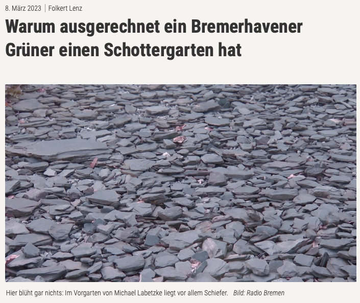 MarcelSchrderHB's tweet photo. Wer im Schottergarten sitzt, sollte nicht mit Steinen werfen. Oder so ähnlich... #thereisnotplanetb #klimaschutz https://t.co/A1ZgDR3I3k
