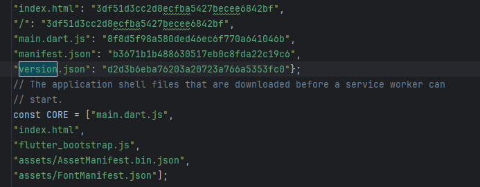 0ver0n's tweet photo. @luke_pighetti I have been tweaking around, the index is pretty similar. I just found I got a version.json file, that is summoned from flutter_service_worker.js
That version.json builds with the pubspec version everytime
Maybe this helps pointing the right? direction https://t.co/CAZd3sCpjK