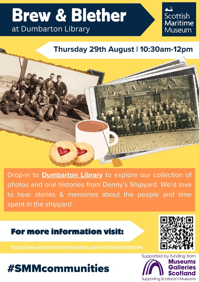 WDCHeritage's tweet image. We have another great outreach event planned with the @Scotmaritime in our Heritage Centre in Dumbarton Library. Thursday 29th August, 10.30am - 12pm. Full details below, no need to book, just drop in.