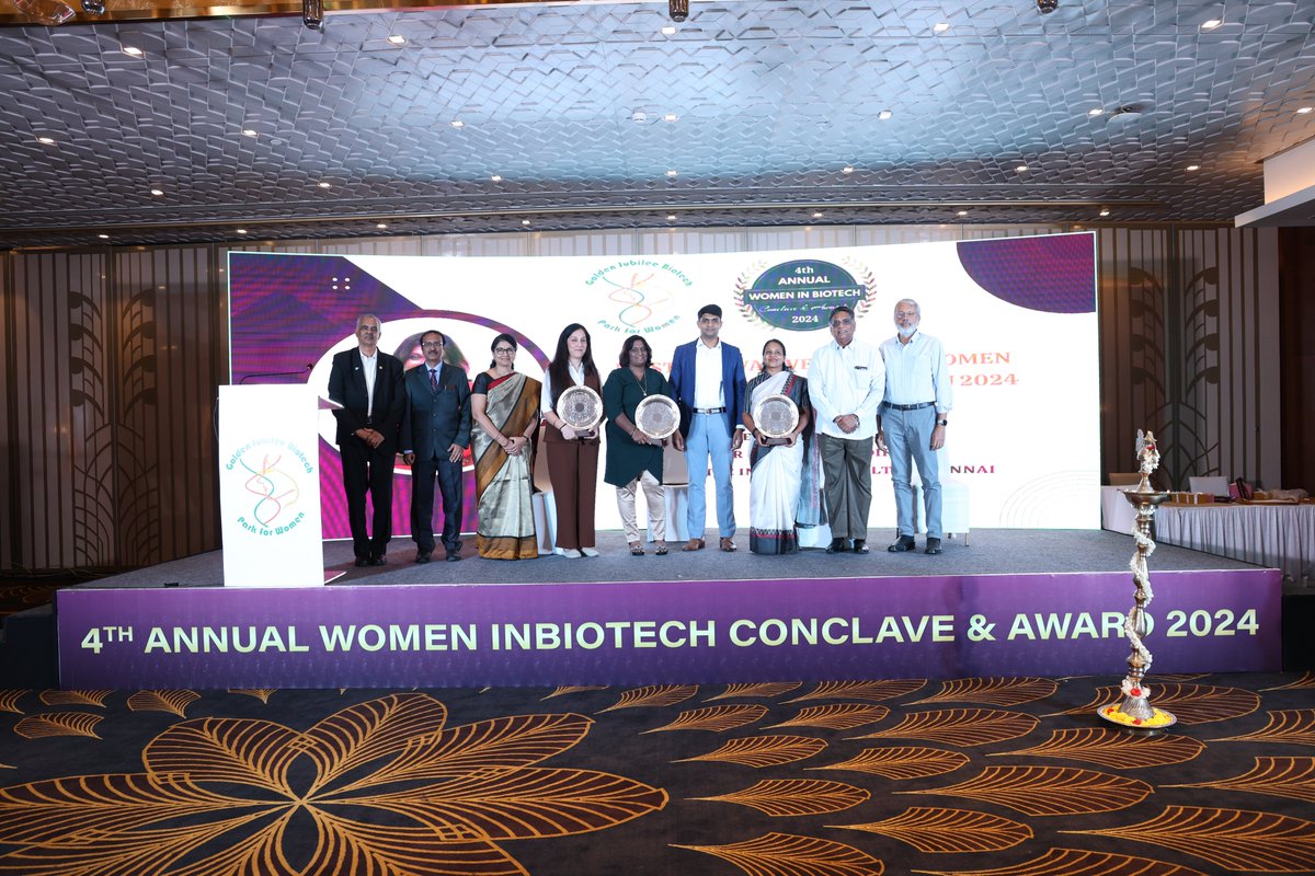 Congratulations to Dr Ashima Bhaskar from #ImmunobiologyGroup <a href="/ICGEBNewDelhi/">ICGEB, New Delhi</a> for being awarded as 'Woman Scientist of the Year 2024' at 4TH Annual Women In Biotech Conclave &amp; Awards 2024, organized by Golden Jubilee Biotech Park for Women.