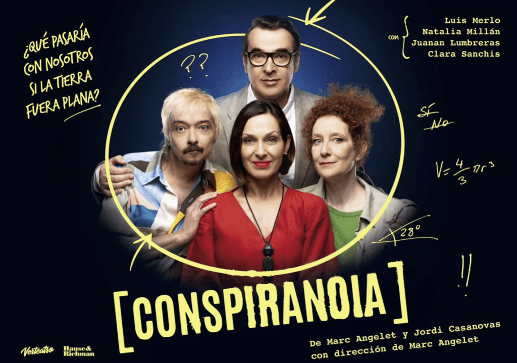 TEATROMADRID's tweet photo. El estreno de la semana se llama CONSPIRANOIA
Del 15 de agosto / #TeatroAlcazar
Natalia Millán @_Natalia_Millan  y Luis Merlo @luismerlo_actor  regresan a escena acompañados de Juanan Lumbreras y Clara Sanchis @clarasanchiss . Una obra de Marc Angelet @MarcAngelet  (LAPONIA , UNA TERAPIA INTEGRAL) y Jordi Casanovas @Jordi_Casanovas  (JAURÍA). Una comedia dramática que hace reflexionar sobre la sinceridad entre amigos, además de divertida y entretenida con un texto que engancha lleno de giros de guion.
https://t.co/LgtlnRbFlx