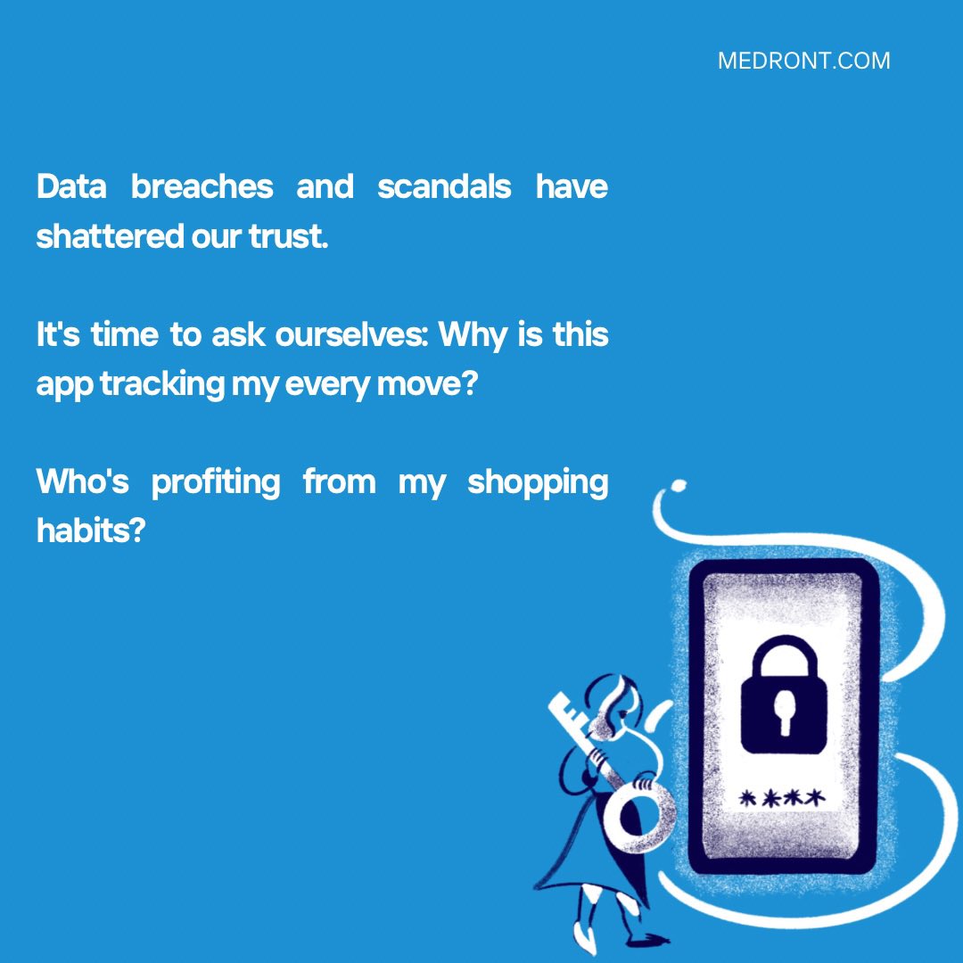 medront's tweet photo. We're living double lives - one online, one offline. Our phones know us better than we know ourselves. This convenience comes with a hefty price tag: our privacy. Are we ready to reclaim our digital selves? Time to grow a digital spine. https://t.co/dE3dtnKcwi