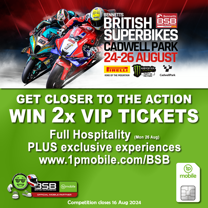 1pMobile's tweet photo. #Competition Time! 1pmobile and @OfficialBSB  have teamed up to give YOU a chance to #win 2x VIP hospitality tickets to the British Superbikes at @CadwellPark  on 26 Aug. #5G #PAYG. To enter, like, follow, retweet, or text BSB and your name to 07950014111, or see https://t.co/o8nFHCKY3l