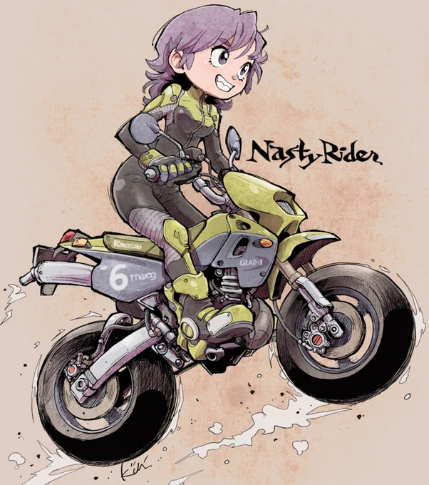 #見た人も無言でバイクに乗ってるキャラを貼る 