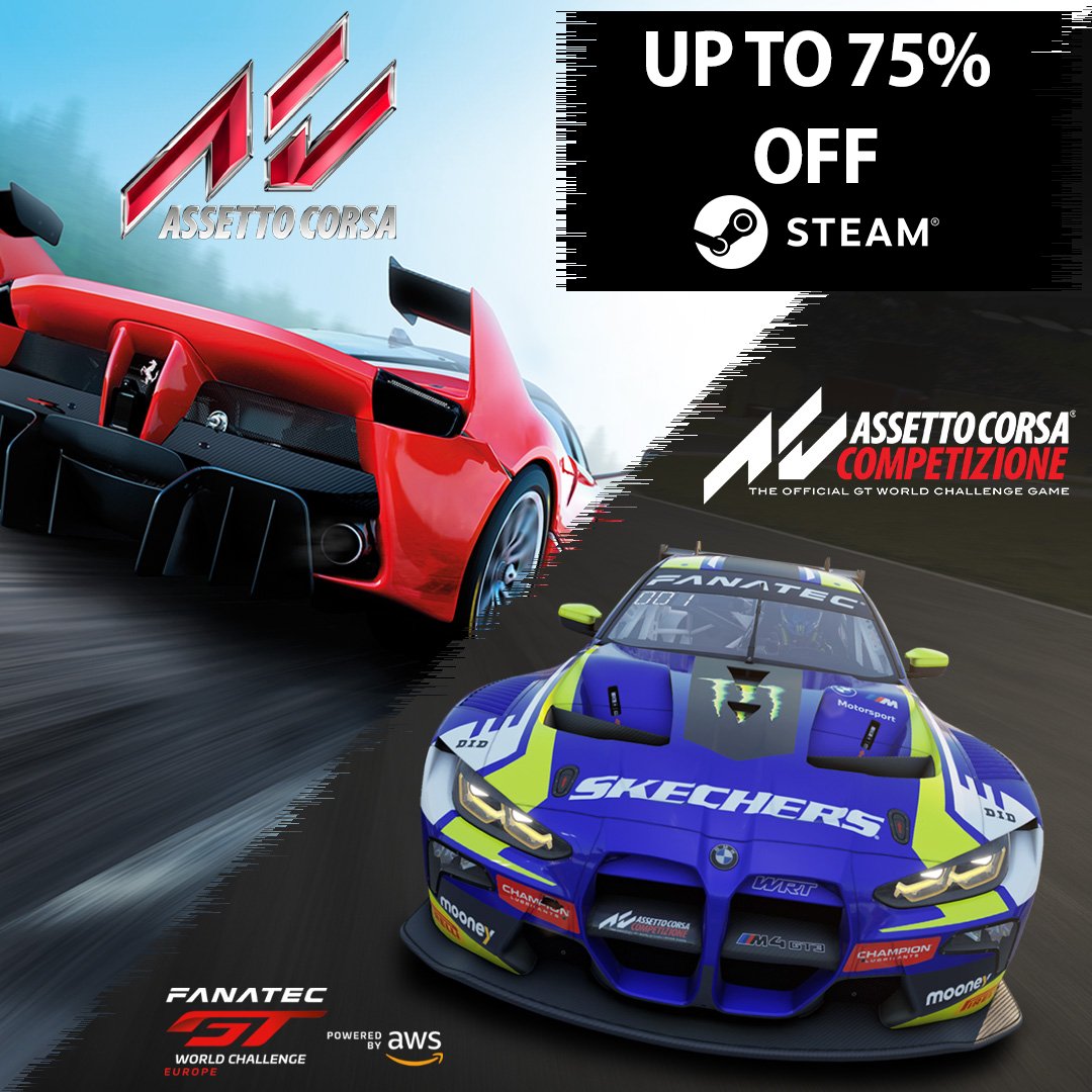 AC_assettocorsa's tweet image. 🚨HUGE SALE 🚨

We have a HUGE sale on Assetto Corsa, Assetto Corsa Competizione and DLC for both games on Steam right now!

Don't miss this opportunity to grab incredible content at such a great price!

🔗 505.games/ACACC24Steam