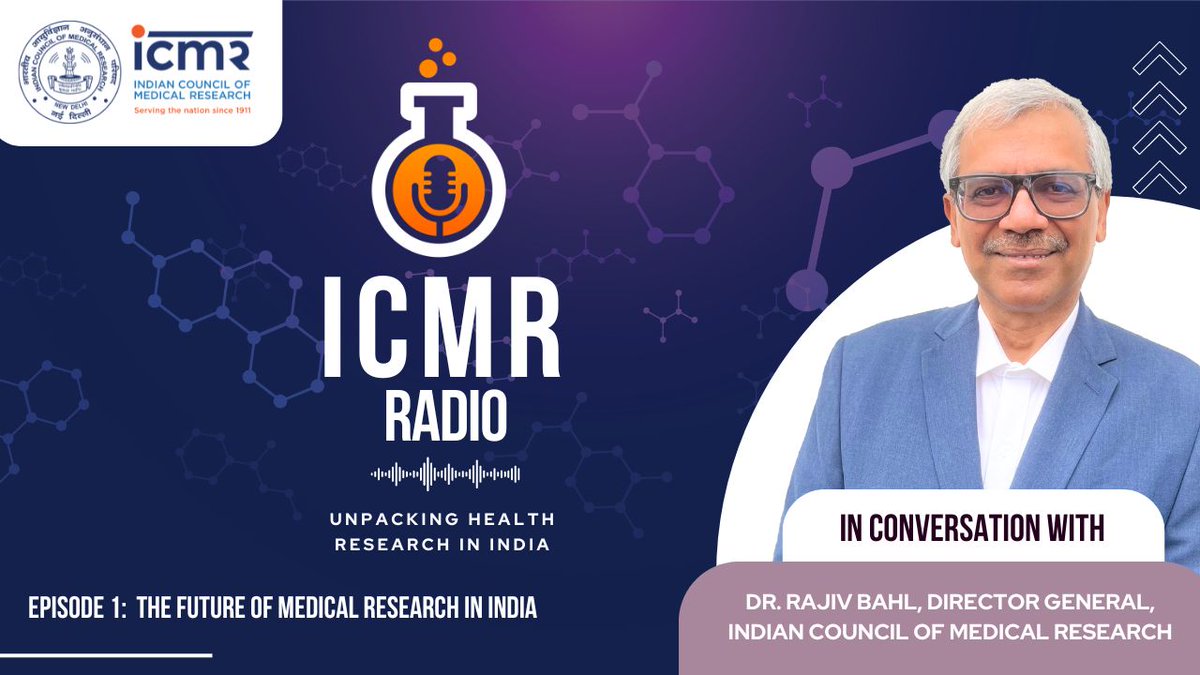 Don't miss ICMR Radio, our brand-new podcast series, which launches this #IndependenceDay! In episode 1, Dr. Rajiv Bahl, DG ICMR, sheds light on how India will meet the health challenges of the future. Subscribe &amp; don't miss an episode: youtube.com/@ICMROrganisat…