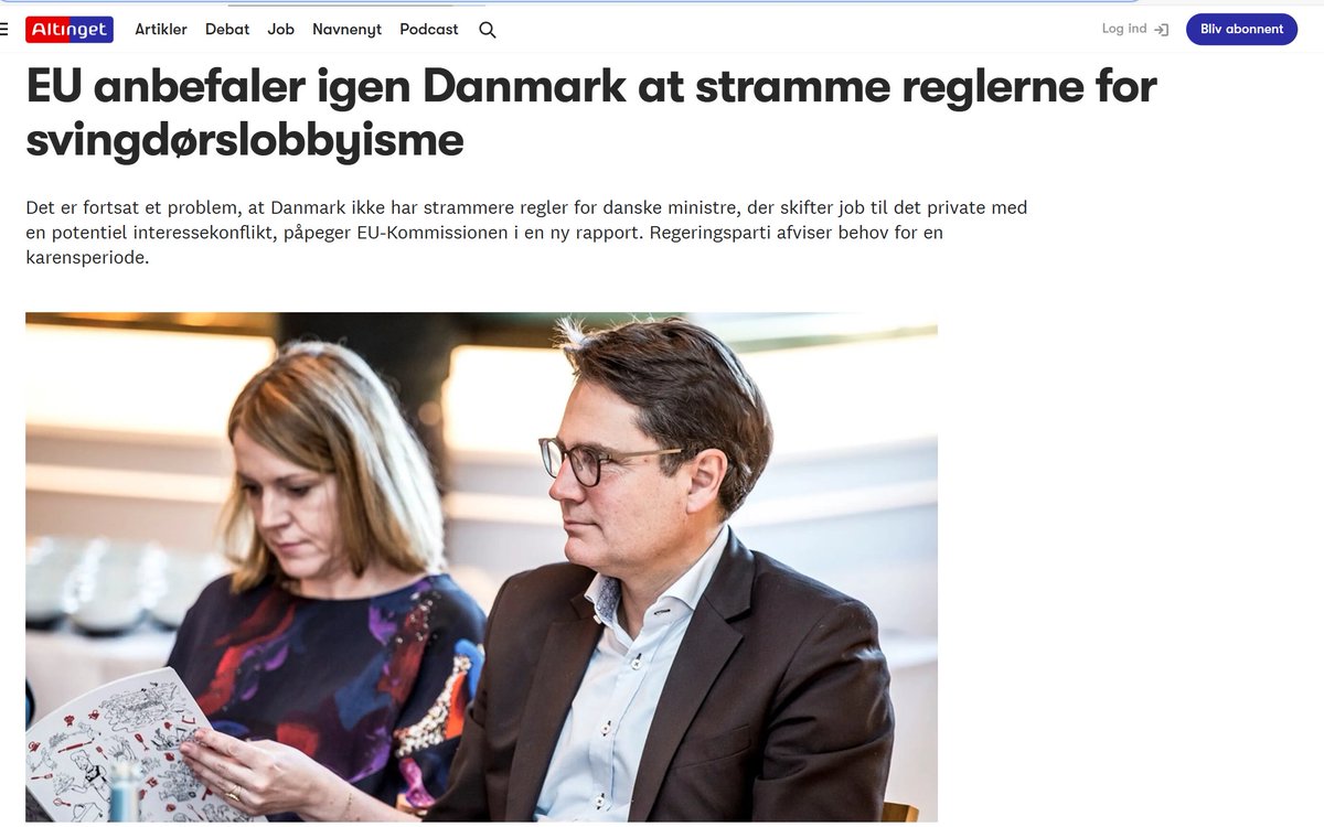 Danske ministre kan i modsætning til ministre i andre lande gå direkte over i interesseorganisationer, når de ikke vil være politikere længere. Jeg tror efterhånden, det er mere almindeligt end ikke at gøre det. Det er det man gør efter en politisk karriere, når man gerne vil