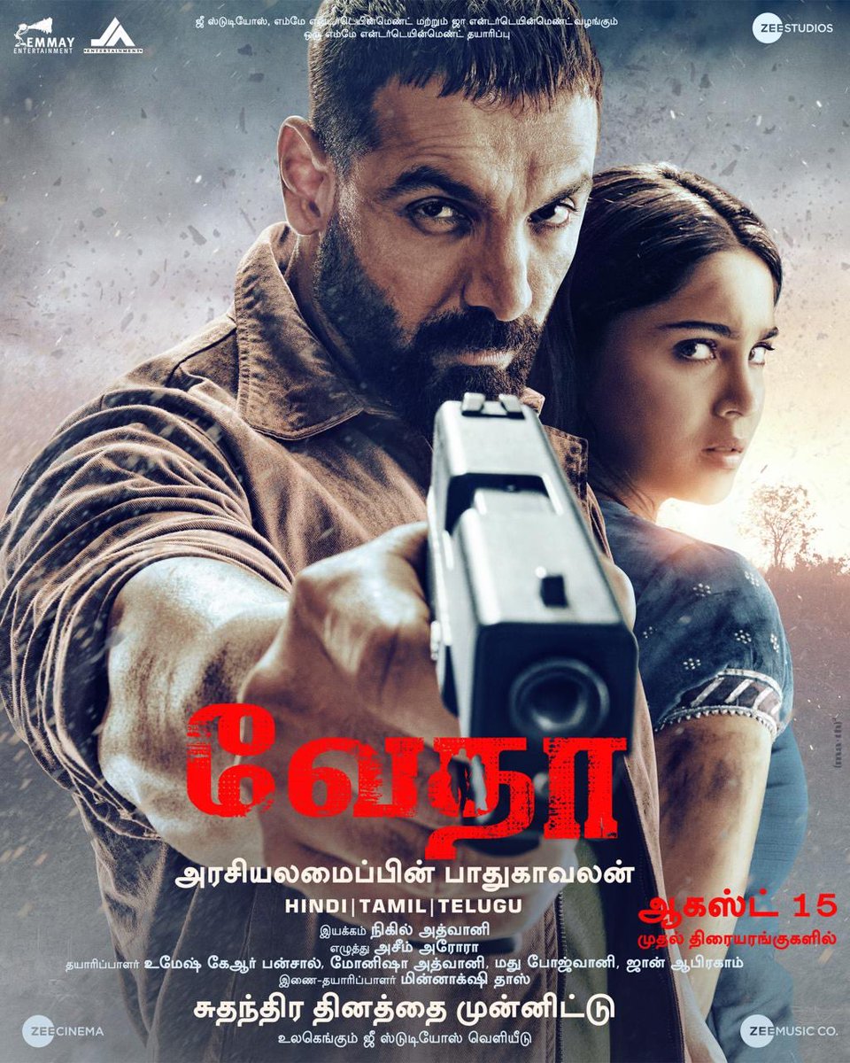 VijaySethuOffl's tweet photo. Best wishes to the #Vedaa team! The film will be released in Hindi, Tamil, and Telugu on August 15th!

@TheJohnAbraham #Sharvari @nowitsabhi @nikkhiladvani @ZeeStudios_ @EmmayEntertain @johnabrahament https://t.co/ckjENeMH4C