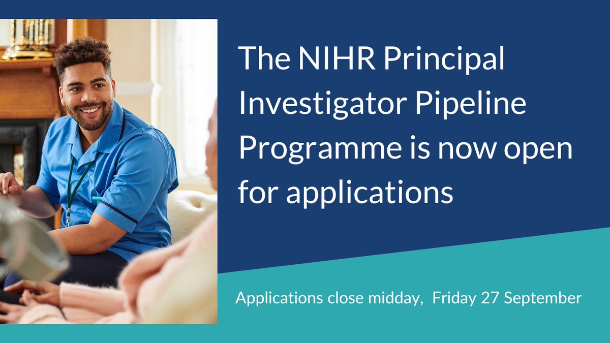 Research nurses and midwives, ready to advance your career? The NIHR Principal Investigator Pipeline Programme offers the skills and experience to become a principal investigator responsible for conducting #research.

Find out more and apply

nihr.ac.uk/health-and-car…