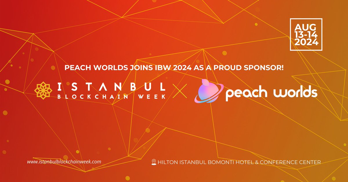 Delighted to announce @PeachWorlds_ as a sponsor for IBW 2024! 🤝

The 1st No-Code Builder for 3D websites, empowering designers to create standout and interactive 3D websites without coding.

Powering the next generation of the web! 🌐

🎟️ istanbulblockchainweek.com/tickets/

#IBW2024