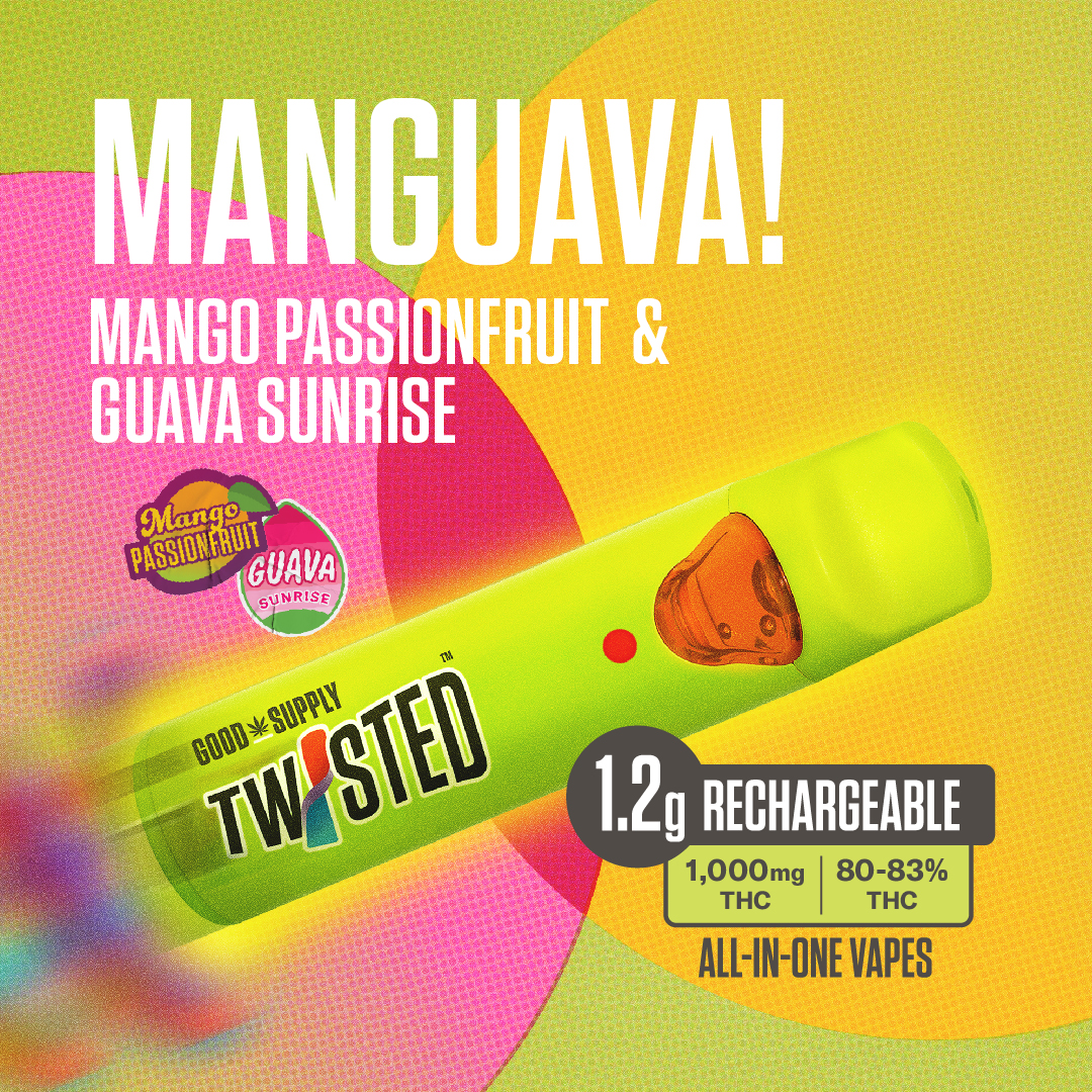 can i bring a vape on a plane Have you tried @GoodSupplyCan Twisted All-In-One Vapes? With Mango  Passionfruit and Guava Sunrise, you can enjoy these flavours individually  or mix them for a unique taste experience. Each vape is rechargeable and