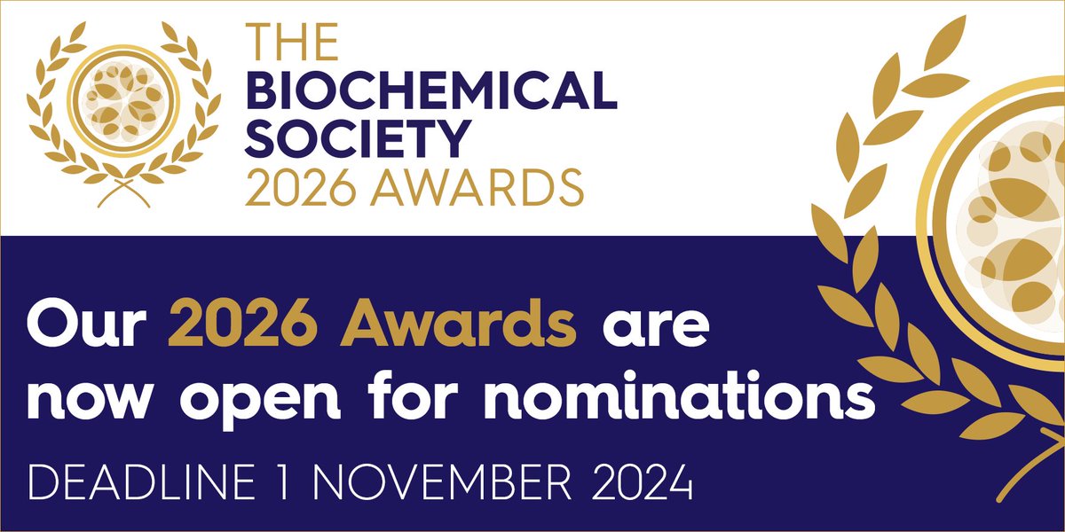 Biochemical Society (@biochemsoc) on Twitter photo Planning a nomination for the 2026 Awards? Find out everything you need to know about the nomination process in our useful guidance article, co-written by <a href="/bingle_colin/">Colin Bingle</a> and <a href="/busbysjw/">Steve Busby</a>! <a href="/The_Biochemist/">The Biochemist</a> #BiochemAwards
ow.ly/hAV450SSYuM Planning a nomination for the 2026 Awards? Find out everything you need to know about the nomination process in our useful guidance article, co-written by <a href="/bingle_colin/">Colin Bingle</a> and <a href="/busbysjw/">Steve Busby</a>! <a href="/The_Biochemist/">The Biochemist</a> #BiochemAwards
ow.ly/hAV450SSYuM
