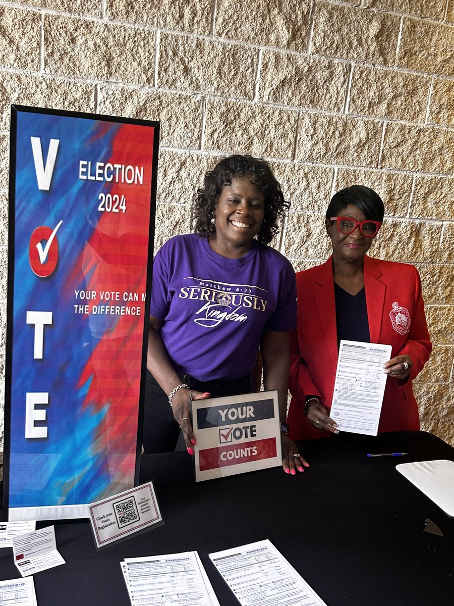 Bad officials are elected by people who don’t vote! Enjoyed registering people to vote at church. Now let’s get people to the polls this November