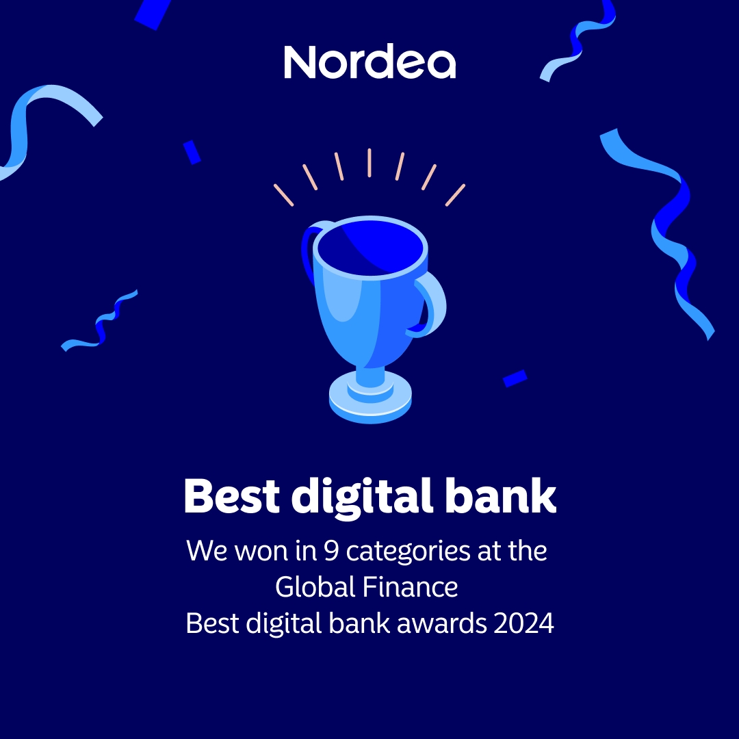 Let’s celebrate! What a team effort – winning 6 awards for personal banking and 3 for our business banking tools and apps – is something we’re super proud of. Read more about the awards: gfmag.com/award/ #Nordea #DigitalBanking #myNordea