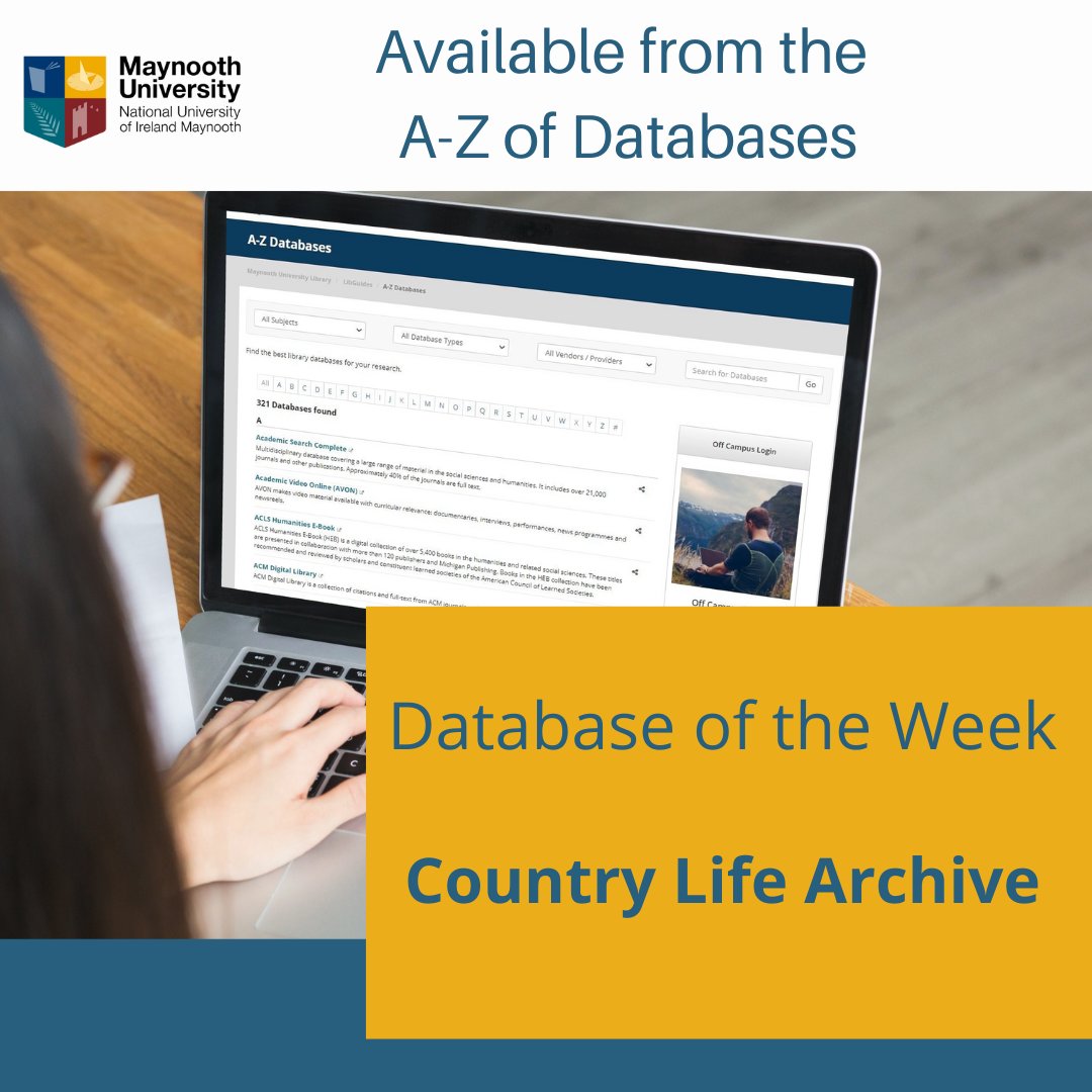 library_MU's tweet photo. Celebrating @HeritageWeek
#MuLibraryDatabaseOfTheWeek
Country Life Archive: https://t.co/skgG4Gs870
1897-2005 weekly British culture & lifestyle magazine, focusing on fine art & architecture, the great country houses, & rural living.
@MaynoothUni @StPatsMaynooth @historicirishho https://t.co/VGIIabnhhm
