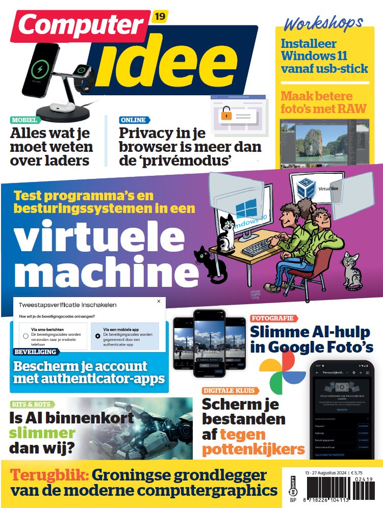 Computeridee's tweet image. Een programma proberen, een besturingssysteem verkennen; met een virtuele machine kun je veilig experimenteren. In Computer Idee 19 laten we zien hoe je zo’n virtuele machine instelt. Koop 'm nu! Of kies voor een abonnement op reshiftstore.nl/index.asp?BLAD…
