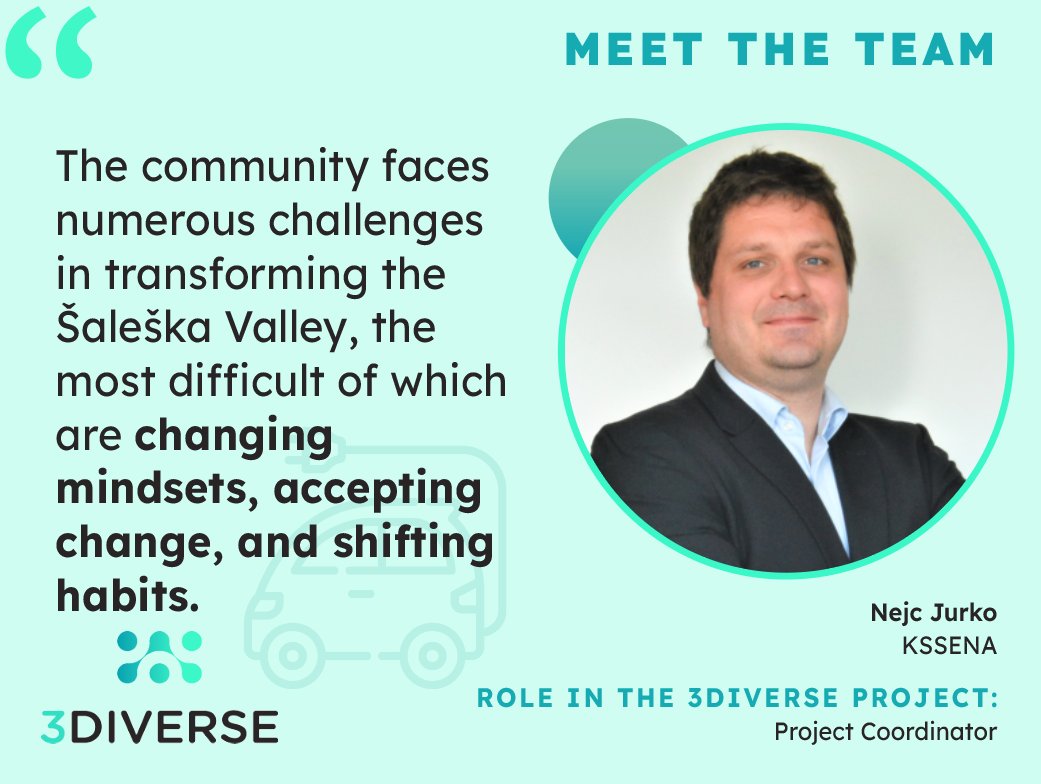 🌟Introducing the #3DiVERSE Team 🌟

Meet Nejc Jurko from <a href="/KSSENA_VELENJE/">KSSENA</a>, #ProjectCoordinator tackling the valley's transformation. He highlights challenges like changing mindsets, adopting new practices, and adjusting routines. 🌍💡

#Greentransformation <a href="/MO_Velenje/">MO Velenje</a>