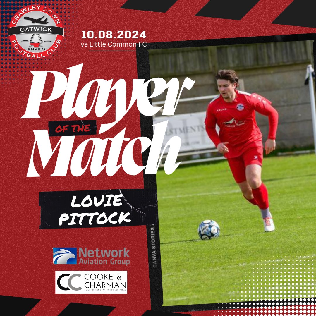OfficialCDGFC's tweet photo. Man of the Match: @LouisPittock 🙌🏻. 

A captain in every sense of the word, Louie led from the front in our game against Little Common FC on Saturday. His outstanding performance and leadership on the pitch were crucial to our success. Well deserved💪🏻. https://t.co/7XetzGIFWl