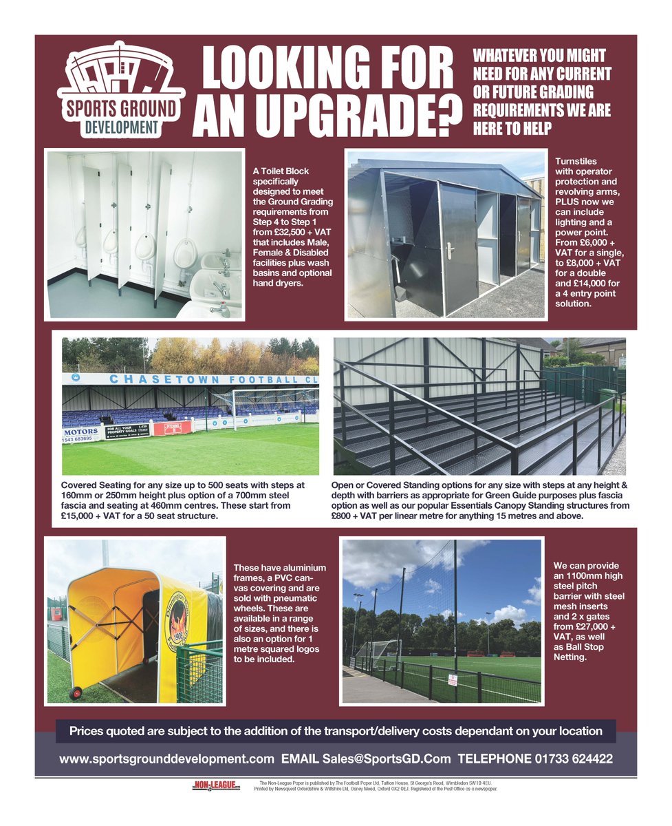 Sports Ground Development Ltd (@sgdltd) on Twitter photo A new season & after an Olympic getaway our 1st advert for the start of the campaign in yesterdays <a href="/NonLeaguePaper/">The Non-League Paper</a> Prices "from" included subject to transport/delivery/installation costs depending on your location. Sales@SporrtsGD.Com or call 01733 624422 A new season & after an Olympic getaway our 1st advert for the start of the campaign in yesterdays <a href="/NonLeaguePaper/">The Non-League Paper</a> Prices "from" included subject to transport/delivery/installation costs depending on your location. Sales@SporrtsGD.Com or call 01733 624422