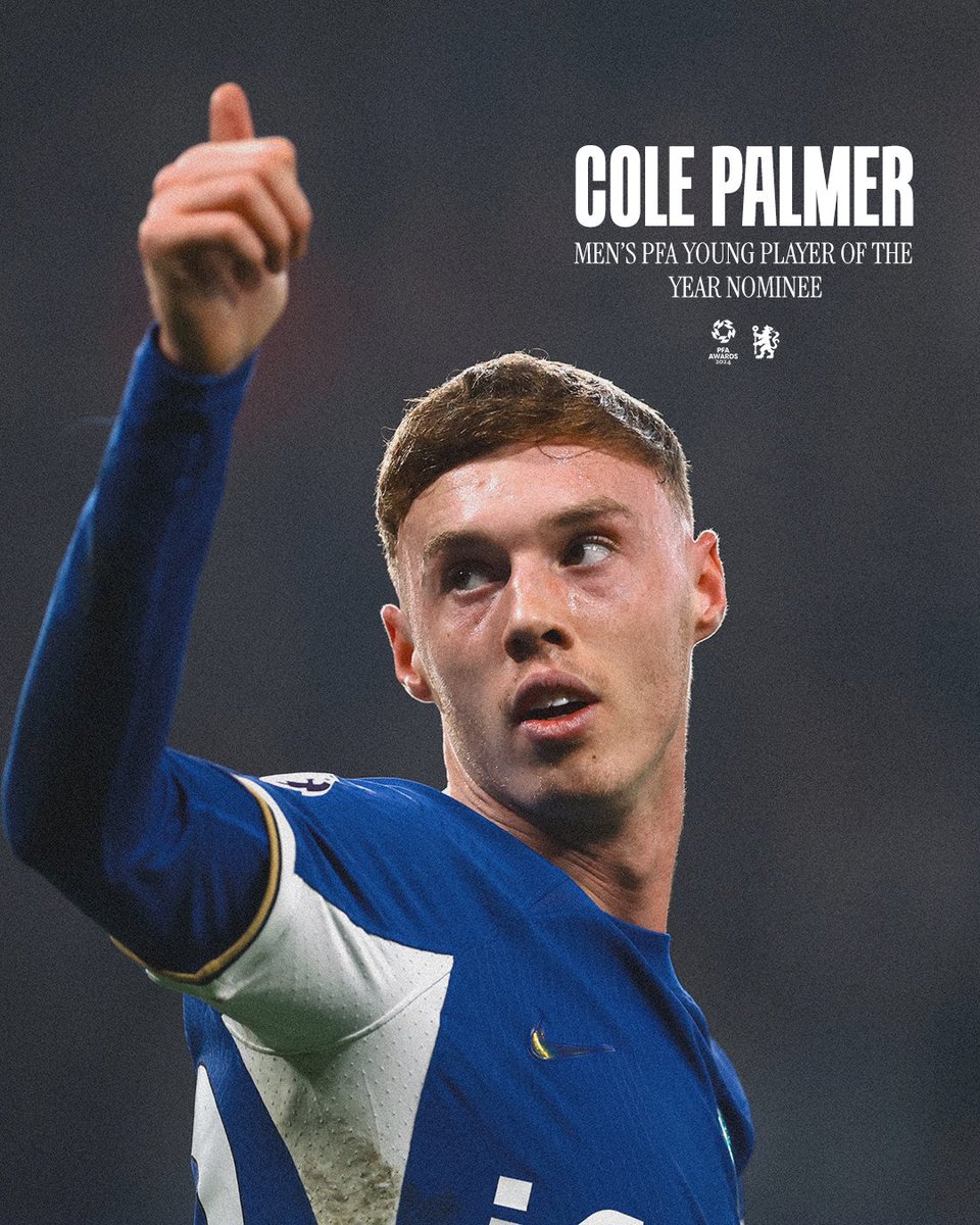 ChelseaFC's tweet photo. Cole Palmer has been nominated for the Men’s @PFA Young Player of the Year award. 🥶 https://t.co/4MtBxcQ3Or