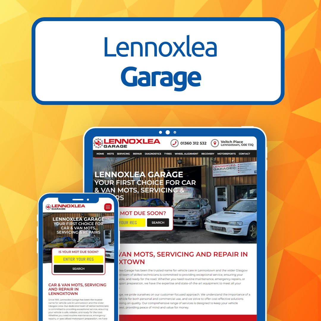 New Website!

Lennoxlea Garage, trusted for MOTs, servicing &amp; repairs in Lennoxtown &amp; Glasgow, has a fresh new site! Explore their services and book your next appointment: lennoxleagarage.co.uk

#WebsiteLaunch #LennoxleaGarage #CarService #MOT #VehicleRepair #DevontoWebDesign