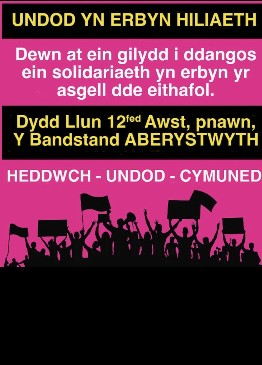 Heddiw yn Aberystwyth am 12 ger y Bandstand.