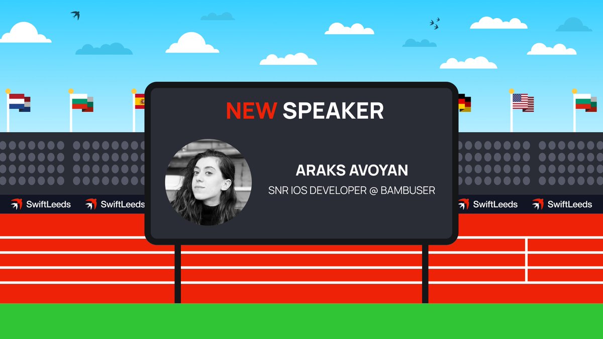 🏆 NEW SPEAKER 🏆

We are super excited to confirm our next speaker as <a href="/AraksAvoyan/">Araks Avoyan</a>, a Senior iOS Engineer <a href="/Bambuser/">Bambuser</a>. 

Araks is an iOS engineer with almost 8 years of experience and is based in Stockholm, Sweden. 🇸🇪

Are you joining us? 👇🏼
swiftleeds.co.uk