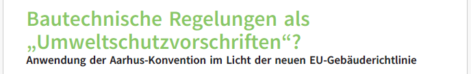 RdU 2024/90:   

Alfred Benny Auner geht der Frage nach, ob und inwieweit „gebäudescharfe“ Bestimmung mit Hilfe der Aarhus-Konvention für den Einzelnen rechtlich durchsetzbar sind.   

Der Beitrag ist (kostenpflichtig) abrufbar unter rdb.manz.at/document/rdb.t….