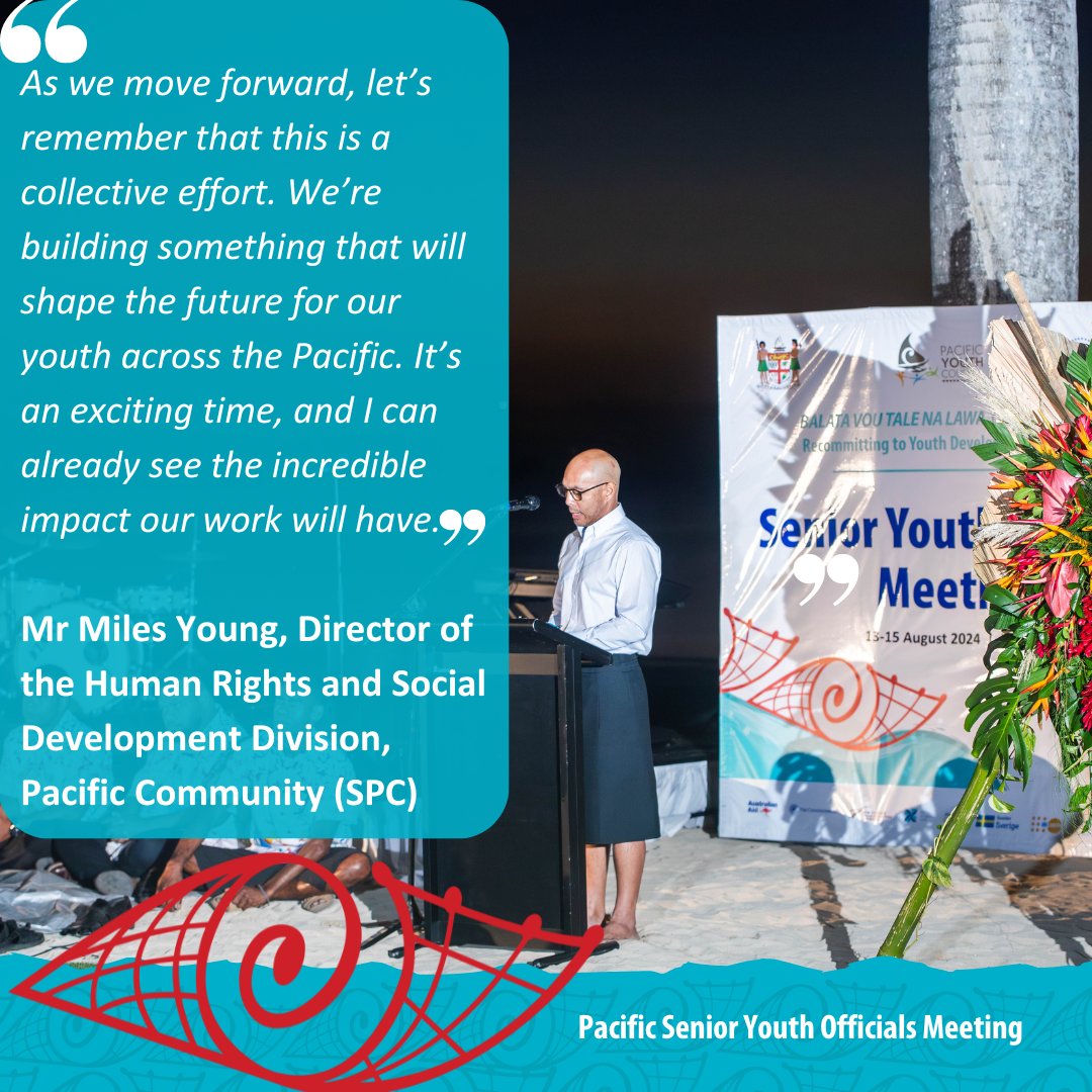 spc_cps's tweet photo. #PacificYouth | Investing in Pacific youth is crucial for unlocking the region's potential and ensuring long-term prosperity. This week we are one step closer, with the Pacific Senior Youth Officials Meeting officially starting tomorrow ๐ธOpening ceremony #EmpowerEngageTransform https://t.co/GloE2VijAa