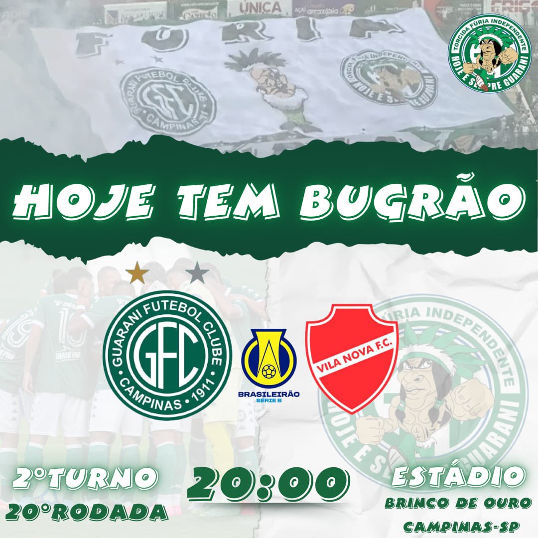 TFI1995's tweet photo. TFI | DIA DE GUARANI
🇳🇬Guarani X Vila Nova
⚽️ Campeonato Brasileiro série B 2024 
🗓️ 12/08/2024 Rodada 20
🕙 20hs
🏟 Estádio Brinco de Ouro 

#tfi #tfihsg #fúriahsg #fúriaindependente #guaranifc #guarani #bugre #bugrão #campinas #hojetemguarani https://t.co/BxOvmiFIEc