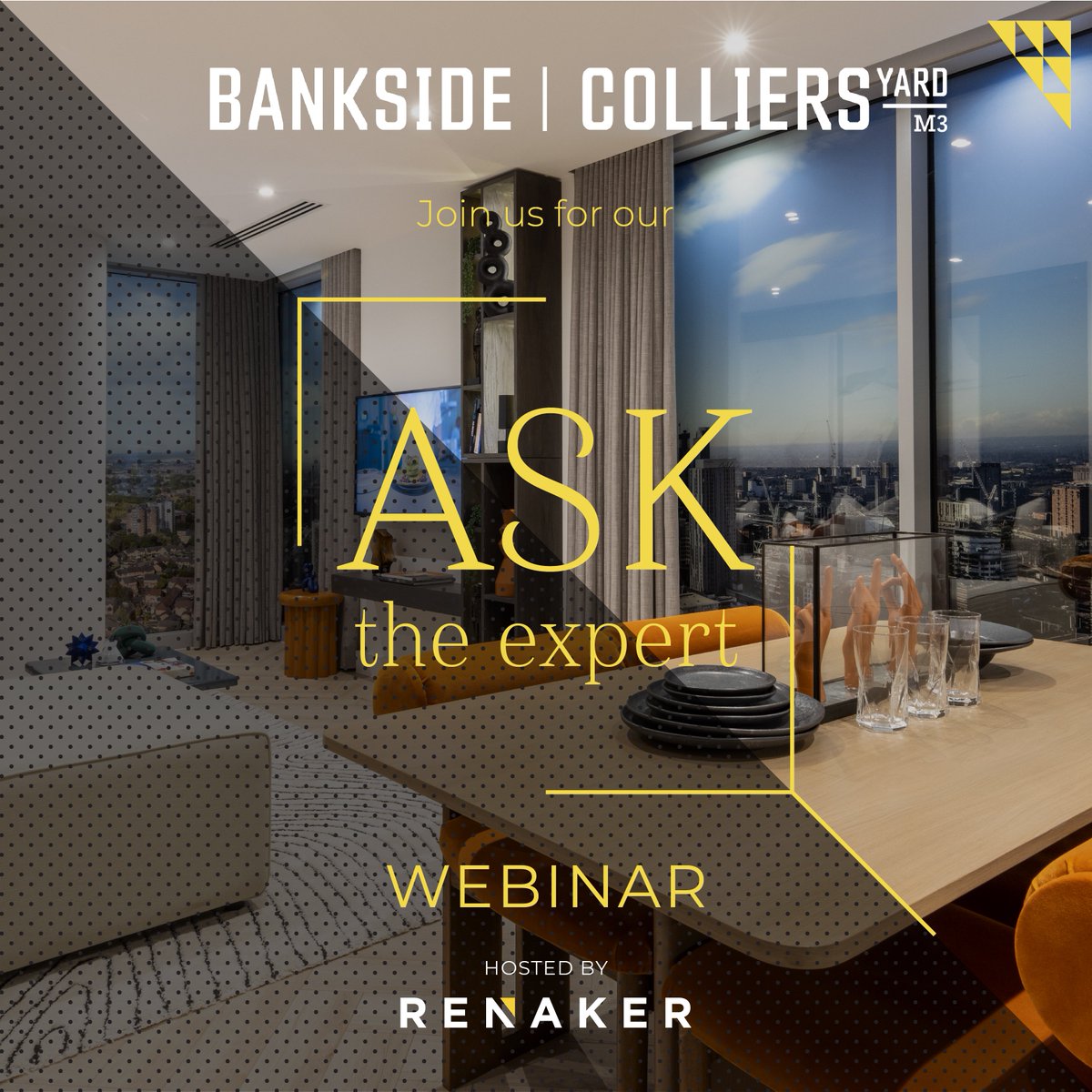 ✨ THIS THURSDAY: Join our ‘Ask the Expert’ Webinar and discover Bankside at Colliers Yard! ✨

Join Manchester’s leading developer, <a href="/Renaker_/">Renaker</a> for a live interactive session where you'll gain valuable insights into the property purchasing journey, receive advice tailored to your