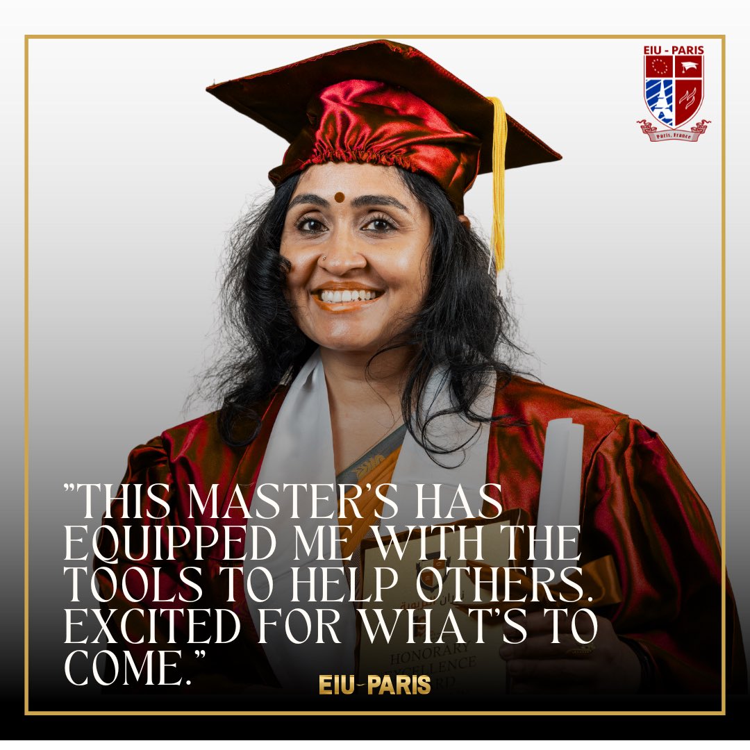 PARIS_EIU's tweet photo. Saritha’s journey was greatly enhanced by the MS in Mental Health Psychology from EIU-Paris♥️

Read more about Saritha’s story✨
👉🏻 https://t.co/SDsYlIkiwU

#eiuparis #mentalhealthprogram #studentfeature #blog #knowledge #canada #degree #education https://t.co/WjBfAKrzXU