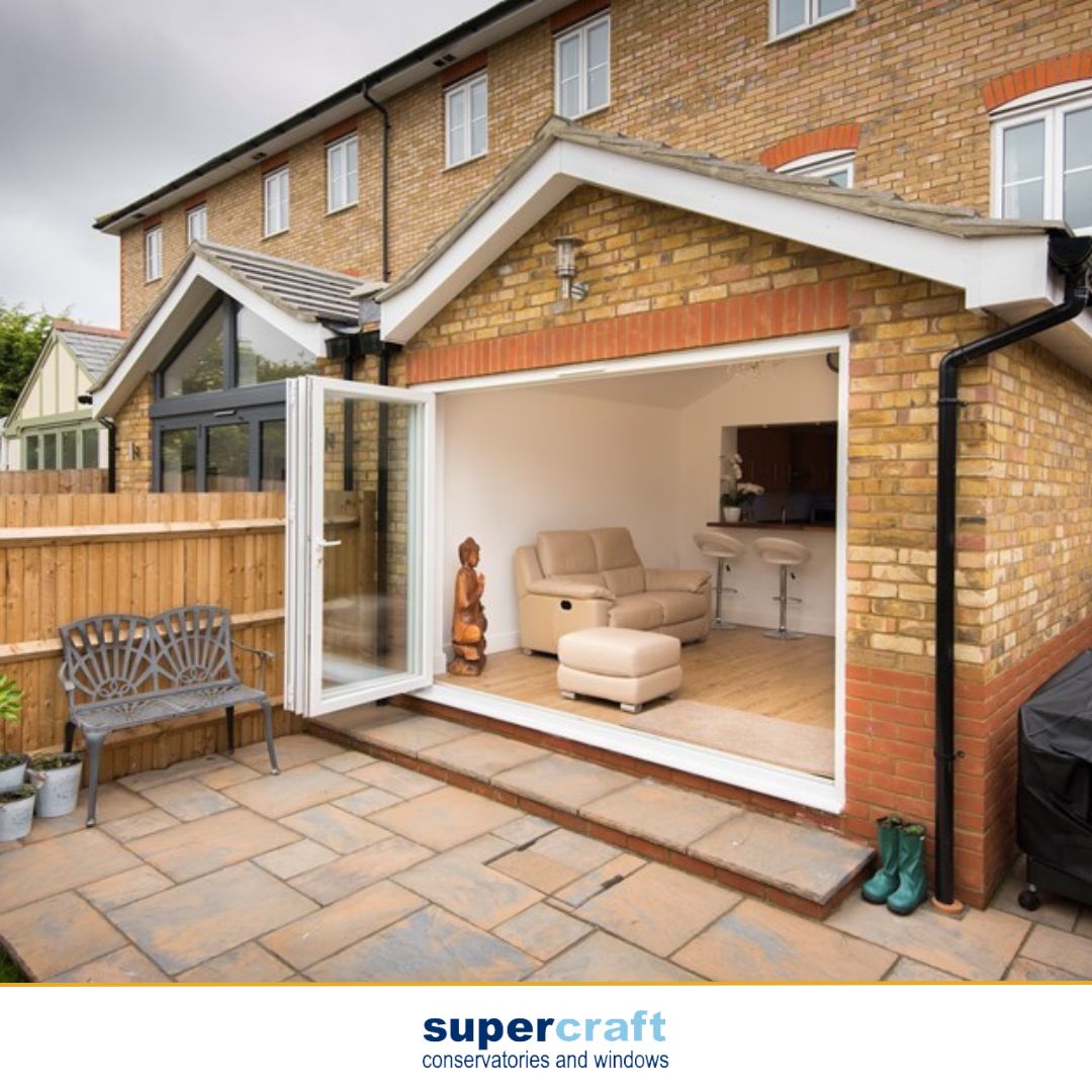 SupercraftStoke's tweet photo. Blur the lines between indoors and outdoors with our sliding doors and bi-fold doors. Your gateway to seamless living.  #SupercraftWindows #affordableluxury #stokeontrent #staffordshire #trustedtrader #whichtrustedtrader https://t.co/JaIm1pbNcc
