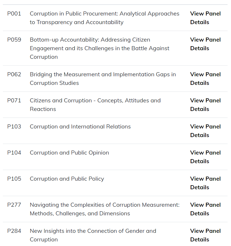 Jana Schwenk (@jana__schwenk) on Twitter photo Check out the full list of panels at this year's <a href="/ECPR/">European Consortium for Political Research</a> GC in the anti-corruption section! Thank you to everyone that helped us put together such an amazing array of panels this year, and we hope to see you there! #ecprgc24 Check out the full list of panels at this year's <a href="/ECPR/">European Consortium for Political Research</a> GC in the anti-corruption section! Thank you to everyone that helped us put together such an amazing array of panels this year, and we hope to see you there! #ecprgc24